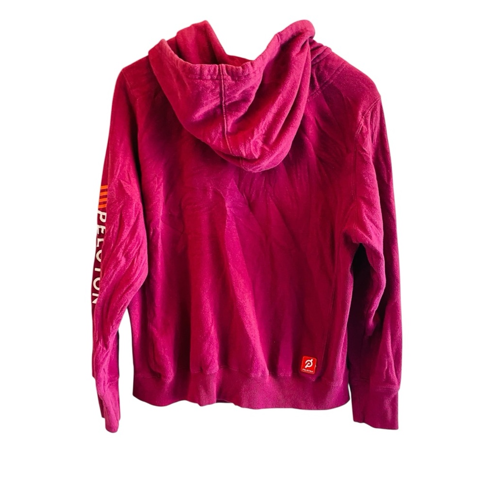 Peloton Burgundy Full Zip-Up Logo Hoodie, Womens XL - Picture 3 of 7